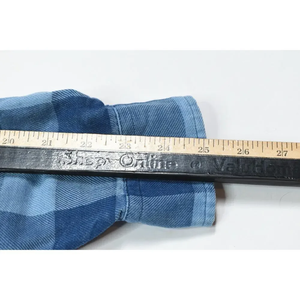 Polo Ralph Lauren Double-Faced Shirt Mens Small Blue Indigo Plaid Classic Fit